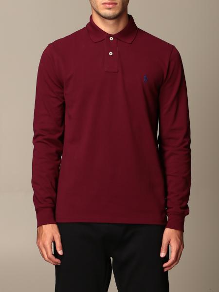 ralph lauren long sleeve polo burgundy