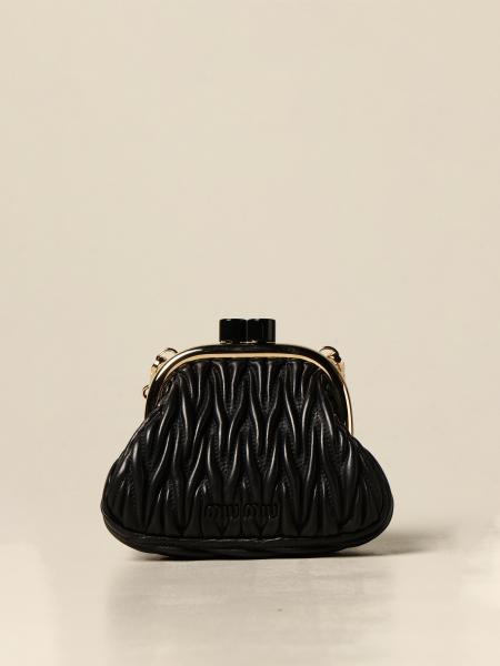 matelassé leather shoulder bag miu miu