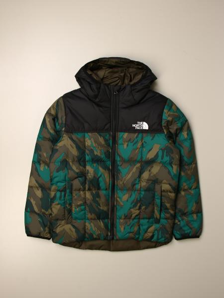THE NORTH FACE: Camu print down jacket with reversible hood - Military The North Face jacket NF0A4TJG online on GIGLIO.COM