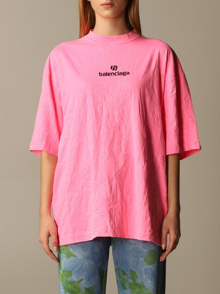 BALENCIAGA: t-shirt for women - Pink | Balenciaga t-shirt 641532 TJVA9 ...