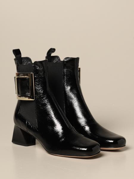 roger vivier black patent flats