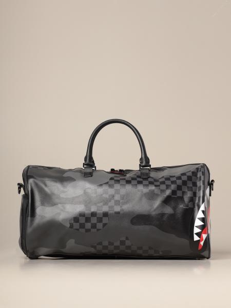 SPRAYGROUND: duffle bag in vegan leather with shark print - Grey