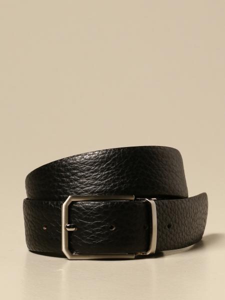 Reversible grained leather XC belt