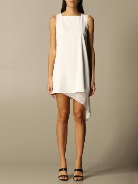 Patrizia Pepe Outlet: short dress with drapery - White | Patrizia Pepe ...