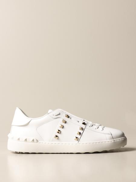 VALENTINO GARAVANI: Rockstud Untitled sneakers in leather with studs ...