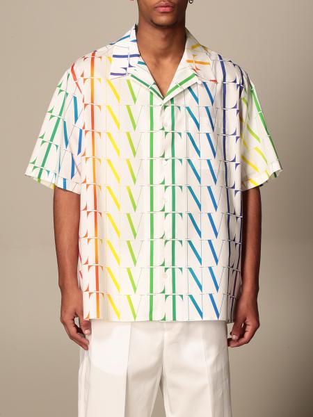 Camicia Valentino con logo VLTN multicolor all over
