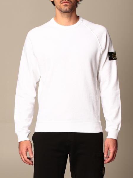 STONE ISLAND: crewneck sweatshirt in garment-dyed malfilé cotton ...