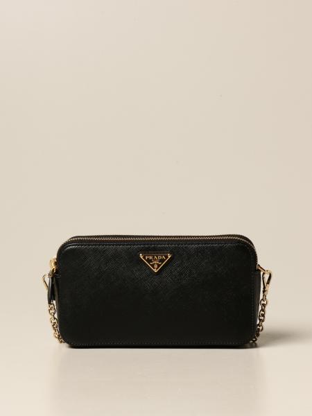 PRADA: bag in saffiano leather - Black  Prada mini bag 1BP024 CO1 NZV  online at