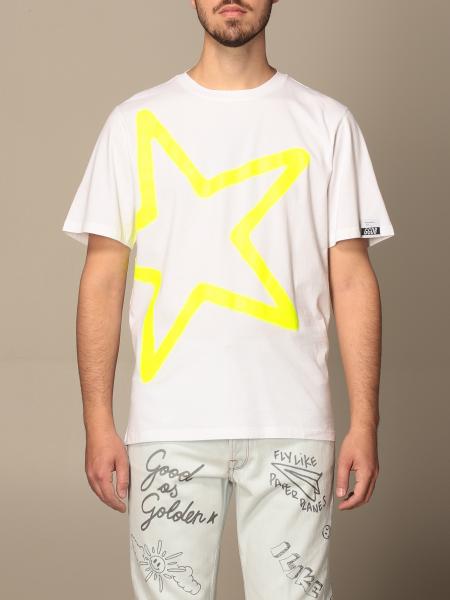 GOLDEN GOOSE: cotton T-shirt with star print - White | T-Shirt 
