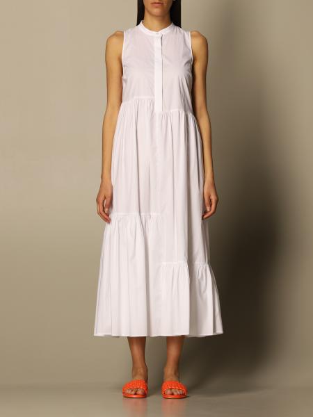 Becks leren Kers TWINSET: Twin-set shirt dress in cotton - White | Twinset dress 211TT2458  online on GIGLIO.COM