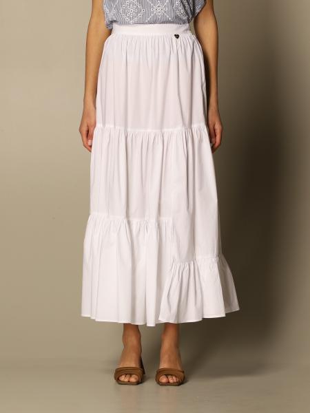 Twinset Outlet: Twin-set long skirt in cotton poplin - White | Twinset ...