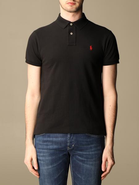 Polo Ralph Lauren Outlet: slim fit cotton polo shirt - Black | Polo ...