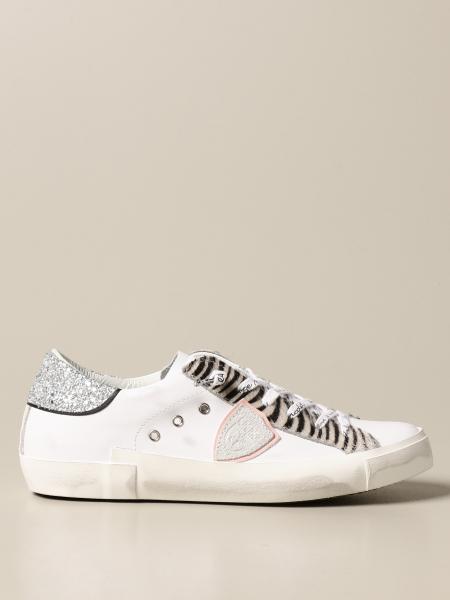 Philippe Model women: Paris Philippe Model sneakers in leather with animalier details
