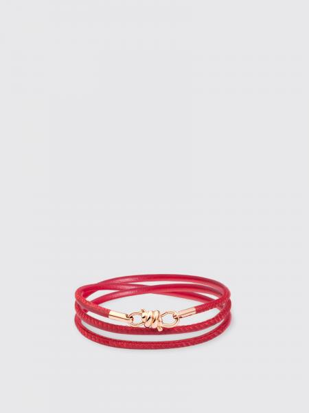 Dodo: Bracciale nodo in oro rosa 9 kt con cinturino pelle bordeaux