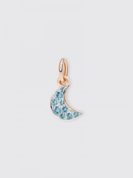Dodo Moon Charm in 9 kt rose gold and blue topaz