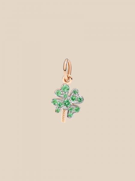 Dodo women's accessories: Dodo four-leaf clover charm in 9 kt rose gold with tsavorite