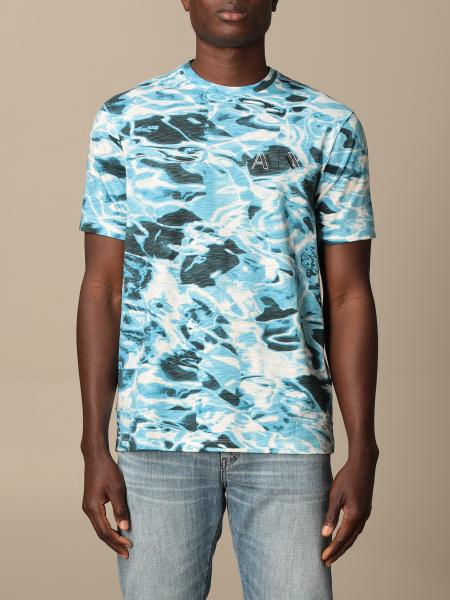 ARMANI EXCHANGE: patterned T-shirt - Gnawed Blue | Armani Exchange t-shirt  3KZTHD ZJ7DZ online on 