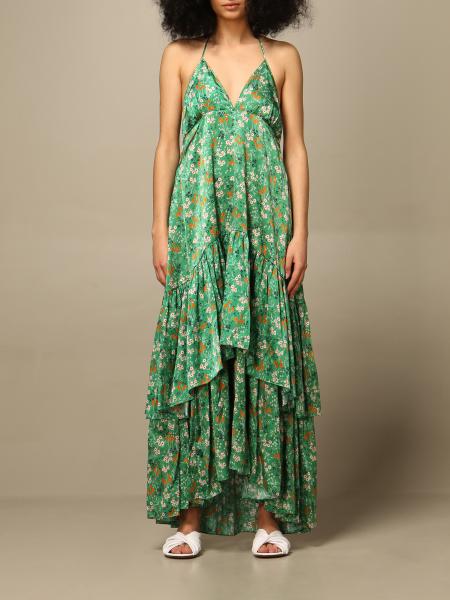 L'autre Chose long dress in patterned silk