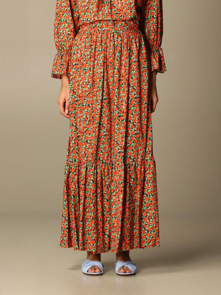 L'autre Chose wide skirt in patterned cotton