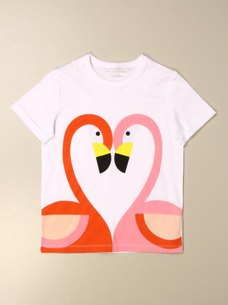 STELLA MCCARTNEY: T-shirt with flamingo print - White | Stella ...