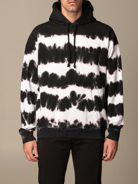 DIESEL: hoodie with tie dye print - Black | Diesel sweatshirt A01858