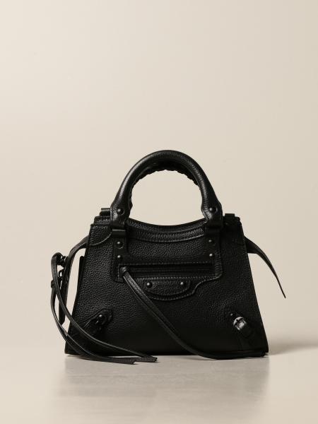 BALENCIAGA: Neo classic city mini bag in leather - Black | Balenciaga ...