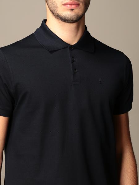 SAINT LAURENT: basic polo shirt in piqué cotton | Polo Shirt Saint 