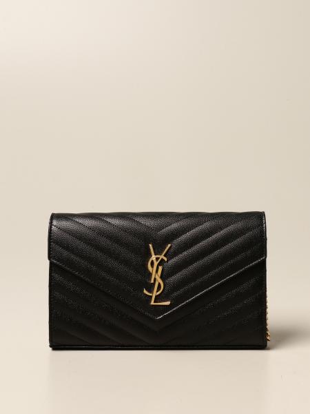 Yves Saint Laurent Grain Leather Pouch Black