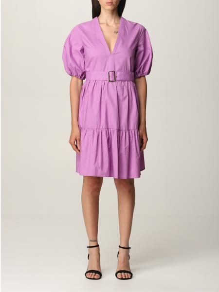 PINKO: cotton dress - Lilac | Pinko dress 1G161J-Y6VX online at GIGLIO.COM