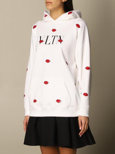 VALENTINO: cotton hoodie with VLTN logo and mouths | Sweatshirt