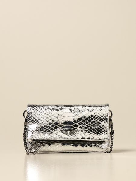 ZADIG & VOLTAIRE: Rock nano bag by in laminated leather - Silver