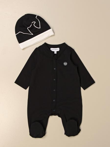 Emporio Armani cotton onesie + hat set