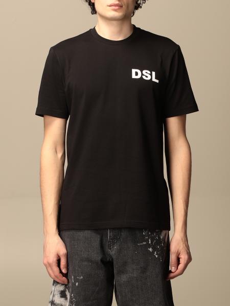 DIESEL: cotton t-shirt with logo - Black | Diesel t-shirt A02462 0QBAE ...