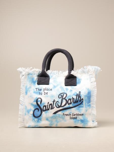 MC2 SAINT BARTH: Colette shopper bag in canvas - Blue | Mc2 Saint Barth ...
