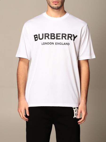BURBERRY: Ganther stretch cotton T-shirt with TB monogram | T-Shirt ...