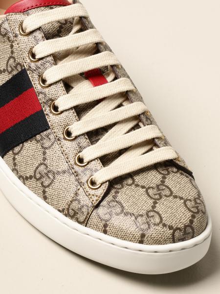 Gucci Ace sneakers in GG Supreme fabric with Web bands | Sneakers Gucci Women Beige | Sneakers