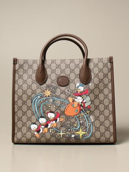 GUCCI: Donald Duck Disney x bag in GG Supreme fabric - Beige | Gucci ...