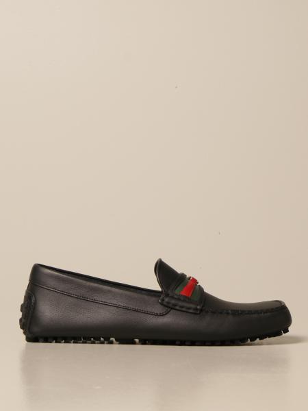 Tolk historie assimilation GUCCI: Kaveh loafers in calfskin - Black | Gucci loafers 648039 1XH30 online  at GIGLIO.COM