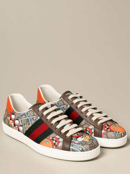 GUCCI: Ace Donald Duck Disney x sneakers - Beige | Gucci sneakers ...