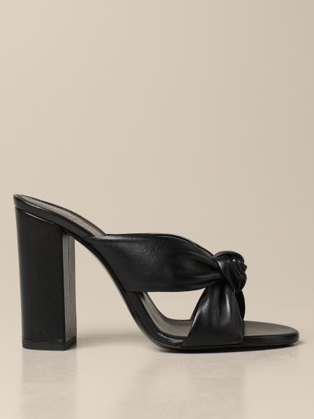 Saint Laurent heeled sandals in leather with knot