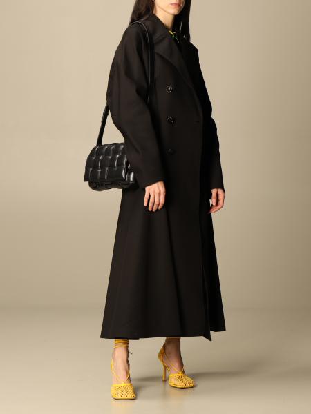 BOTTEGA VENETA: cotton trench coat with buckle - Black | Trench Coat Bottega Veneta 646931 V0O10 ...