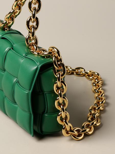 BOTTEGA VENETA: The Chain Padded Cassette bag in woven nappa - Green ...