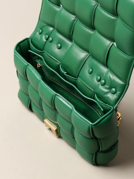 BOTTEGA VENETA: The Chain Padded Cassette bag in woven nappa - Green