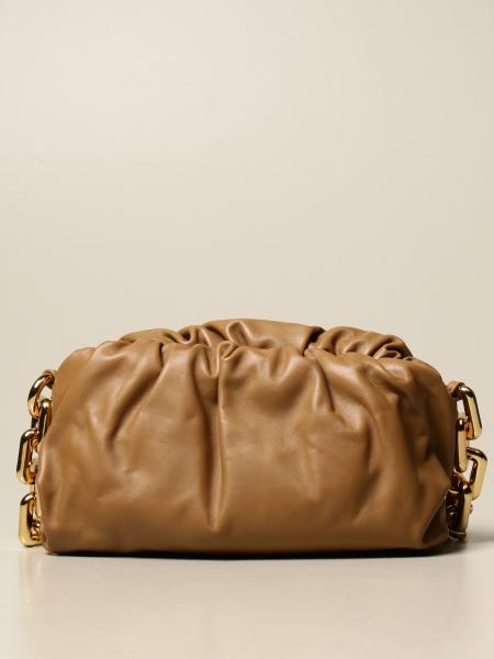 BOTTEGA VENETA: Teen Pouch Nappa leather clutch - Camel  Bottega Veneta  handbag 698895VCPP0 online at
