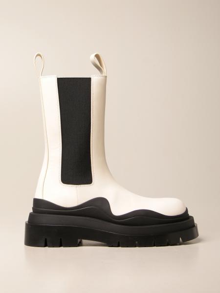 BOTTEGA VENETA: Tire Salon 01 boot in calfskin - White | Bottega 