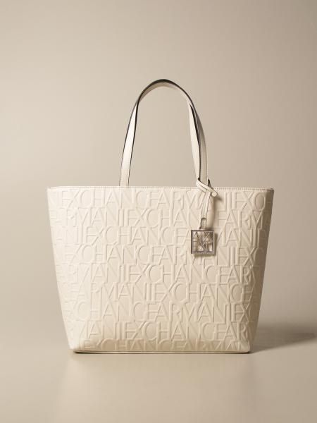ARMANI EXCHANGE: shoulder bag in synthetic leather with logo - White ...