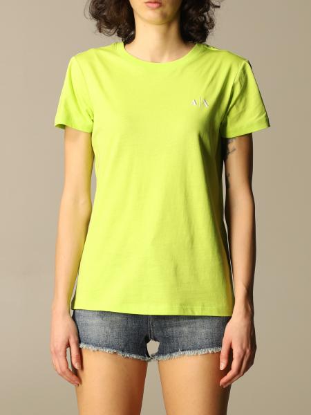 ARMANI EXCHANGE: Half sleeve round neck with small logo - Lime | Armani  Exchange t-shirt 3KYTGE YJ9MZ online on 
