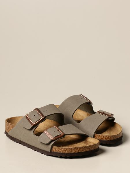 BIRKENSTOCK: Arizona suede sandals - Grey | Flat Sandals Birkenstock ...