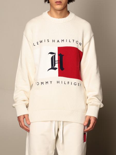 i dag Tåler pedicab TOMMY HILFIGER: Lewis Hamilton crewneck sweatshirt with big logo - White | Tommy  Hilfiger sweater MW0MW15300 online at GIGLIO.COM