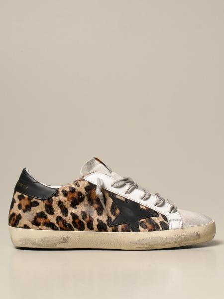 GOLDEN GOOSE: classic sneakers in skin and suede - Brown | Golden Goose sneakers GWF00101.F000565.80189 online on GIGLIO.COM